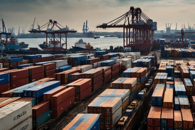 Bild på hamn för att via tillverkningssektorns andel av BNP och export