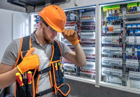 Elektriker i serverrum
