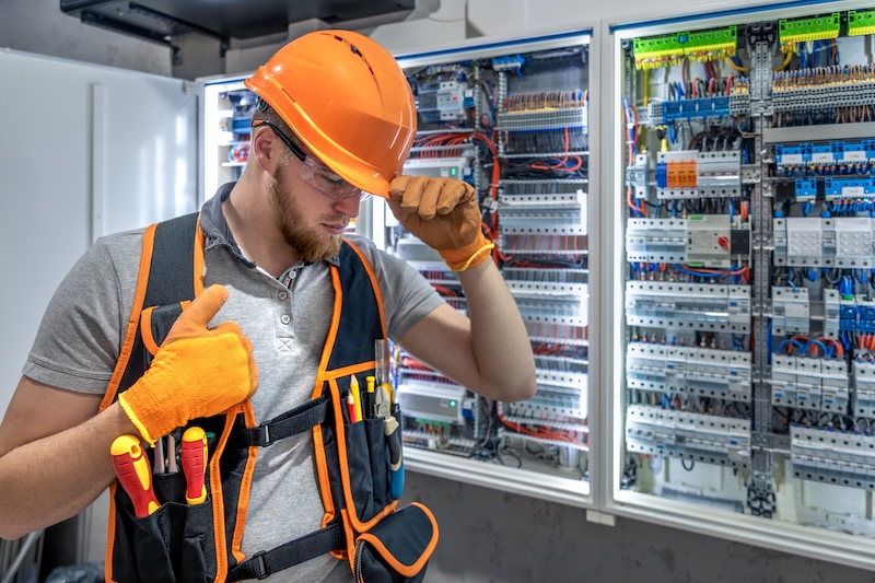 Elektriker i serverrum